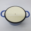 Casserole / casserole ronde en fonte émaillée bleue de 20 cm de haute qualité comme ustensiles de cuisine / ustensiles de cuisine